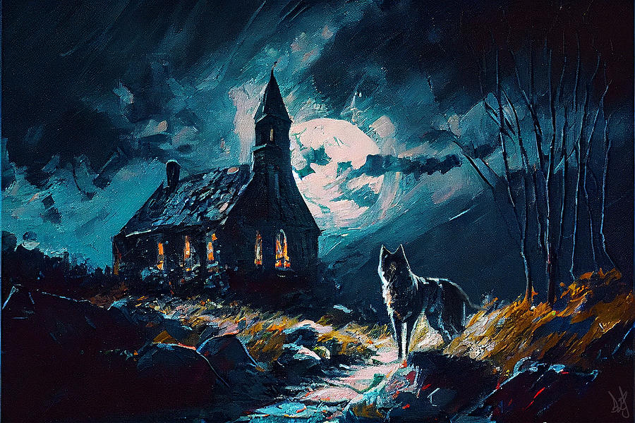 The Wolf And The Priest Digital Art