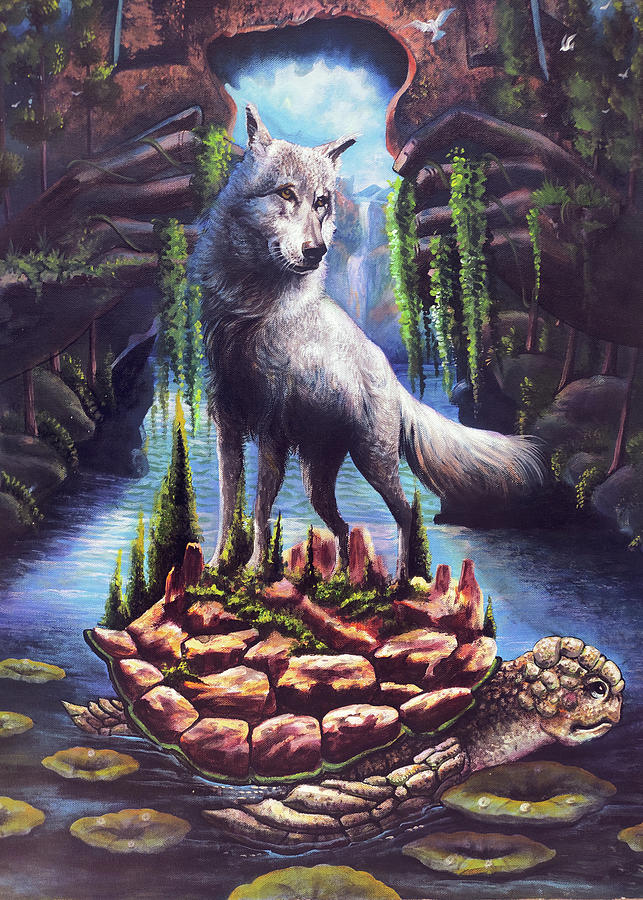 The Wolf And Tortoise Painting by Asp Arts - Pixels