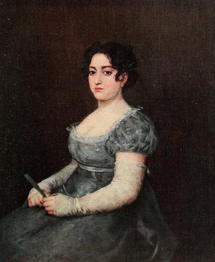 Portrait Painting - The Woman with the Fan by Francisco Goya