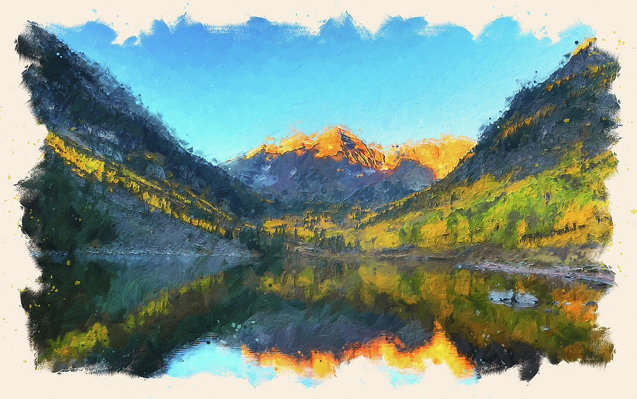 The Wonderful Maroon Bells - 13 Painting by AM FineArtPrints