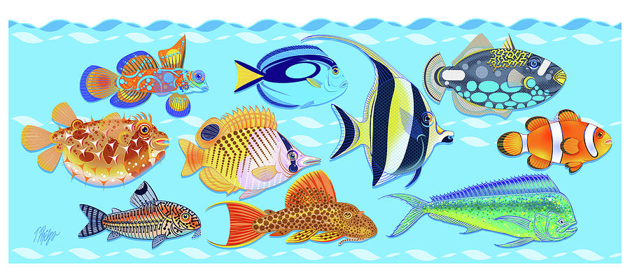 The Wonderment of Fish Digital Art by Tim Phelps