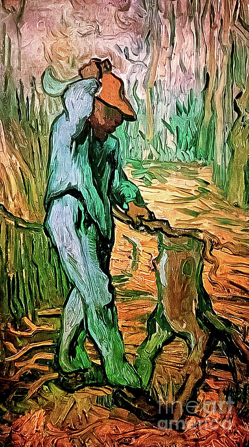 The Woodcutter by Vincent Van Gogh 1890 Painting by Vincent Van Gogh