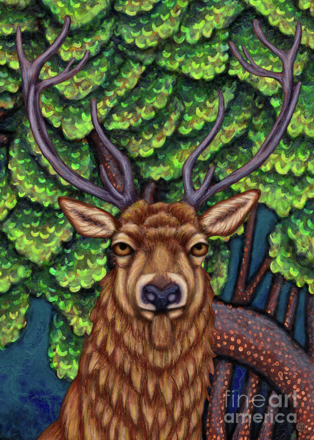 The Woodland Stag Painting by Amy E Fraser