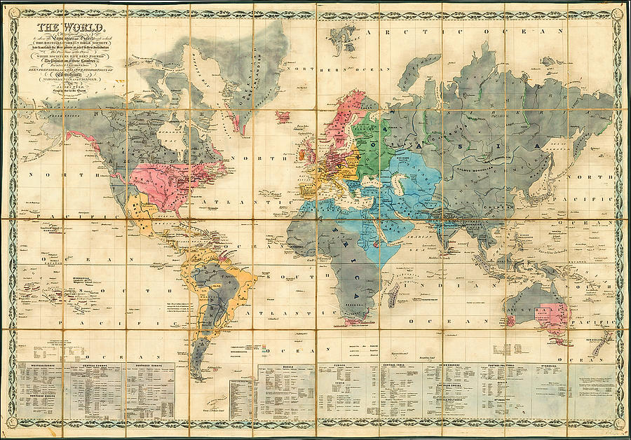 The World, Designed to show the Languages and Dialects into which The British Painting by MotionAge Designs