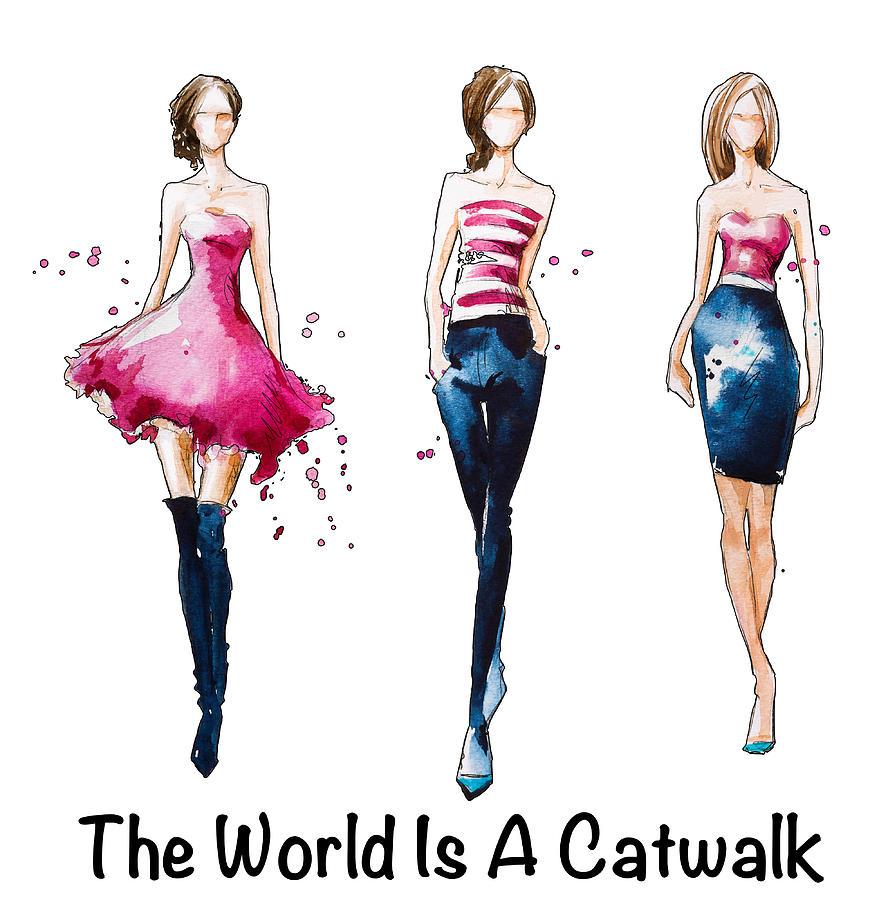 The World Is A Catwalk Painting by Miki De Goodaboom