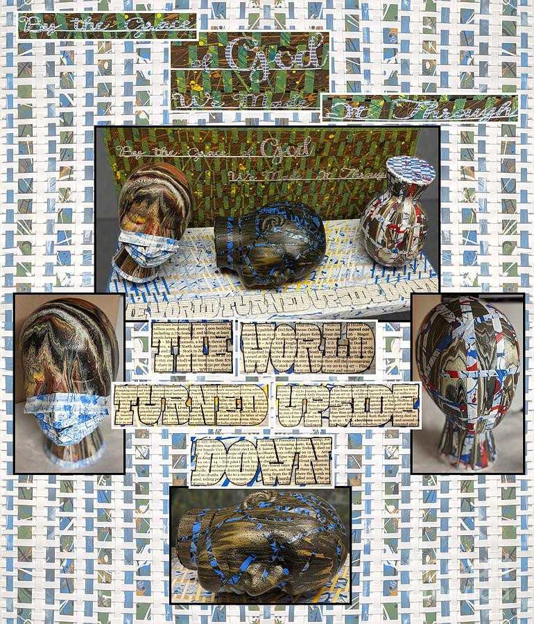 The World Turned Upside Down Collage Mixed Media by Lori Kingston