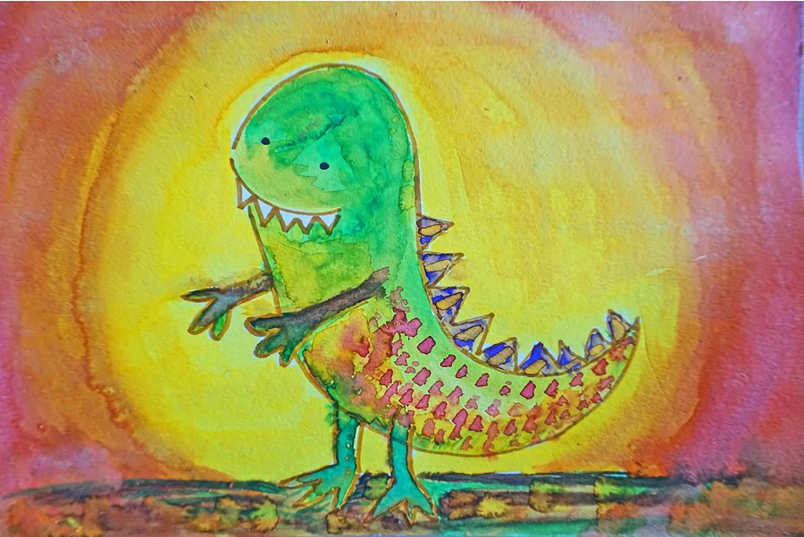 The Worldx27s Nicest Dinosaur Poster 80s Painting By Shaw Heather 