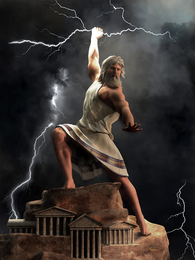 Greek Digital Art - The Wrath of Zeus by Daniel Eskridge
