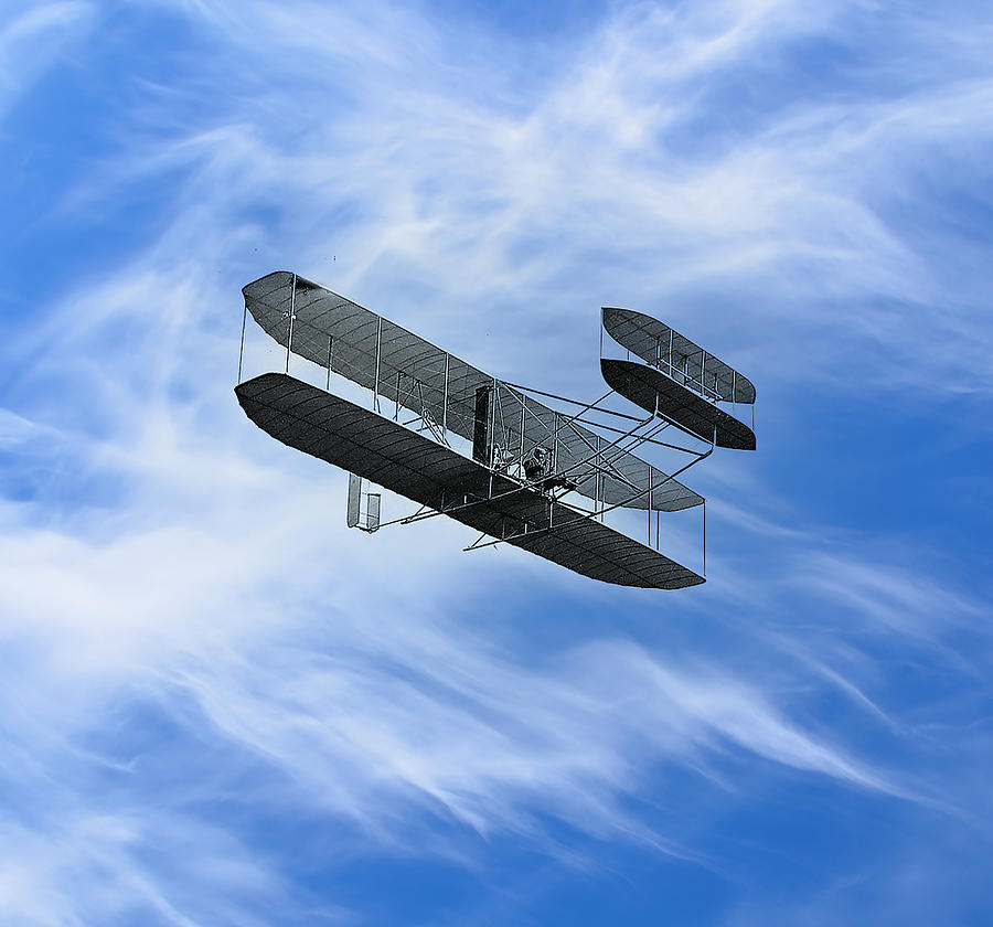 The Wright Brothers Fly Blue Skies Photograph by Digital Reproductions