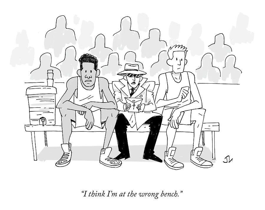 The Wrong Bench Drawing by Jerald Lewis