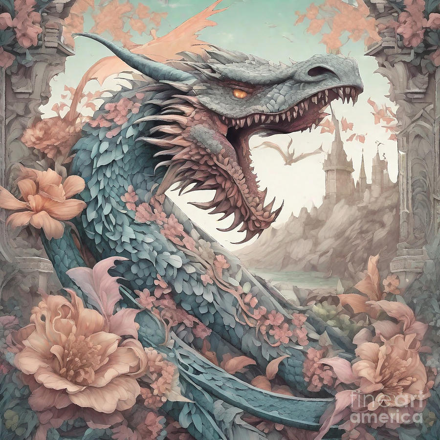 The Wyvern's Wyrm Waltz Pastel by Adrien Efren - Fine Art America