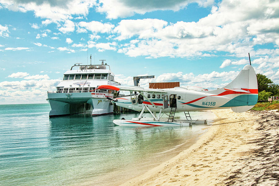 The Yankee Freedom Ferry and Sea Plane at Dry Tortugas Photograph by Kristia Adams