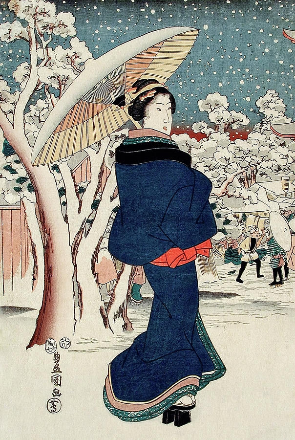 The Year-end Fair At Asakusa By Utagawa Kunisada Painting