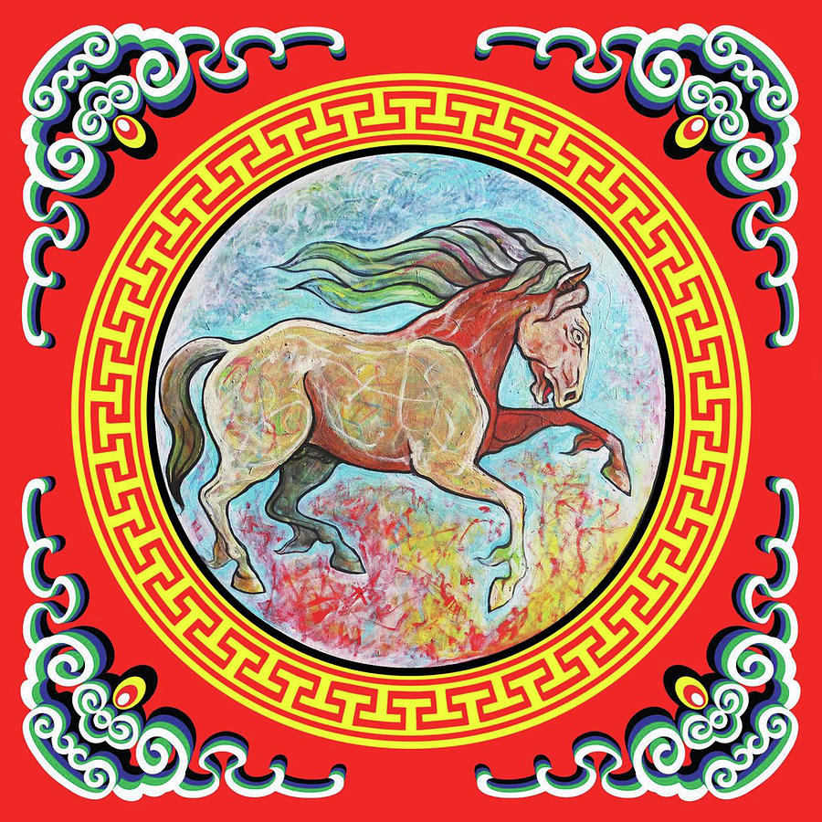 The Year of the Horse Painting by Tom Dashnyam Otgontugs