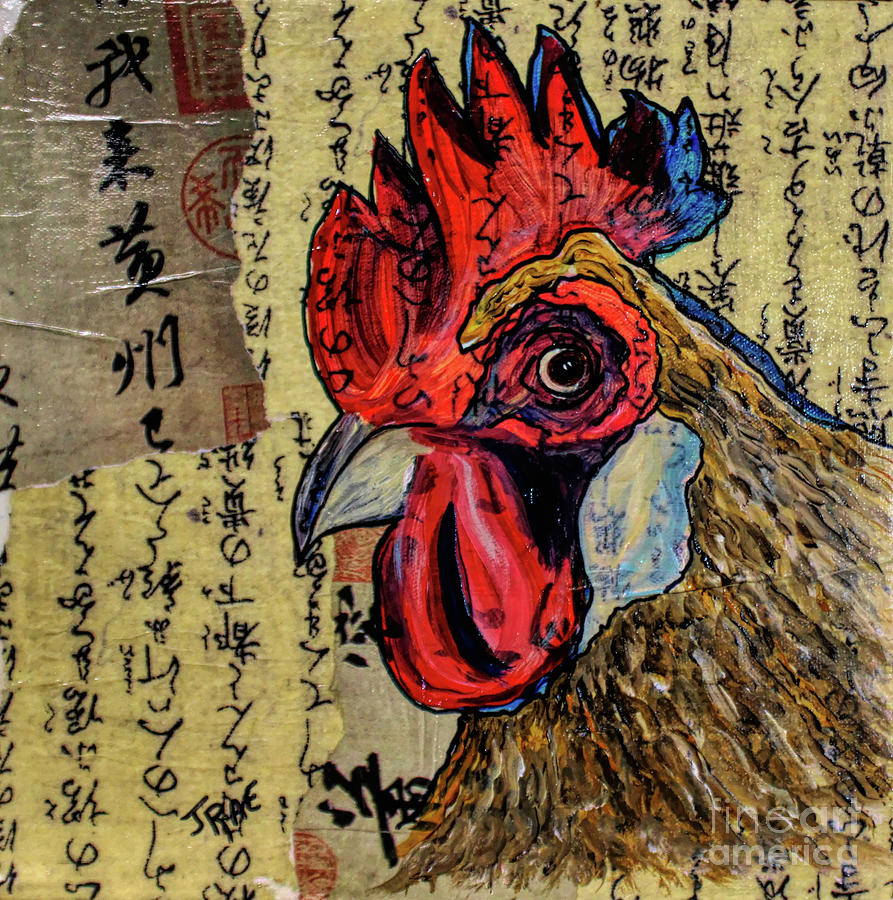 The Year of the Rooster Mixed Media by Janice Pariza