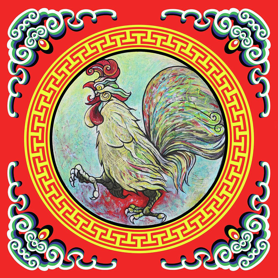 The Year of the Rooster Painting by Tom Dashnyam Otgontugs