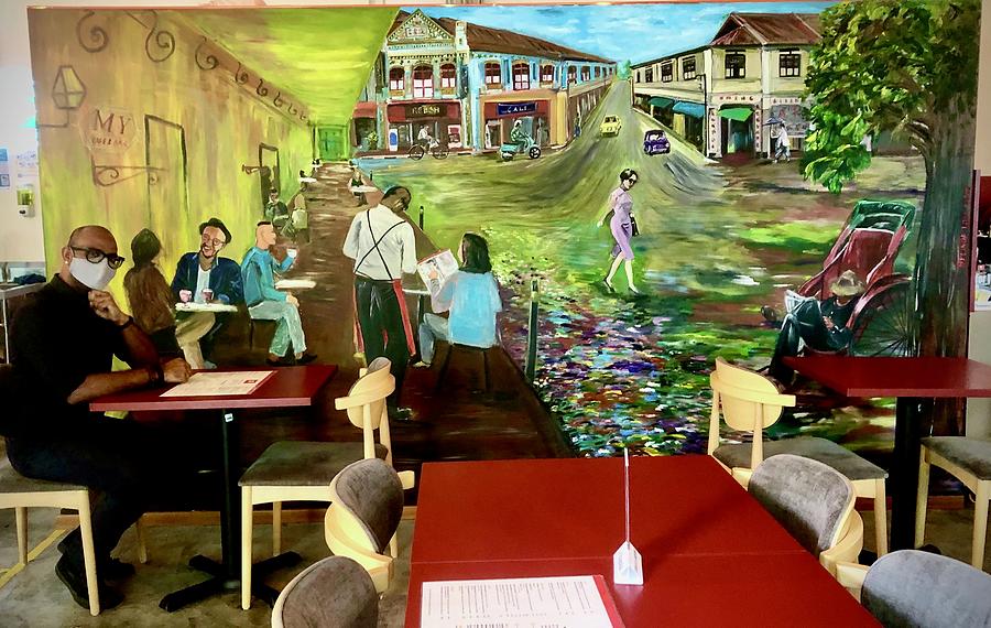 The Yellow Cafe at Balestier Painting by Belinda Low