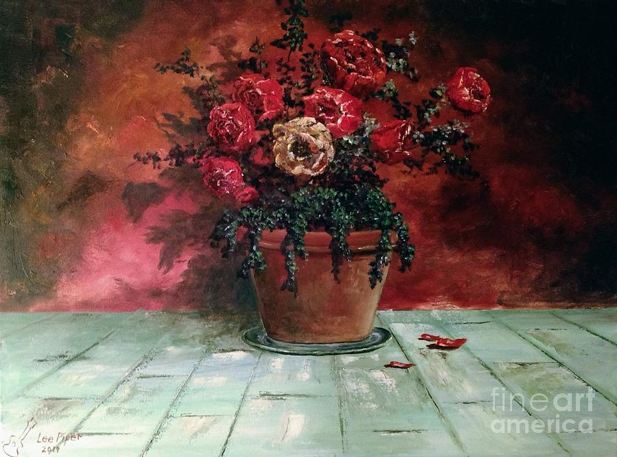 Still Life Painting - The Yellow Rose by Lee Piper Still Life Painting - The Yellow Rose by Lee Piper