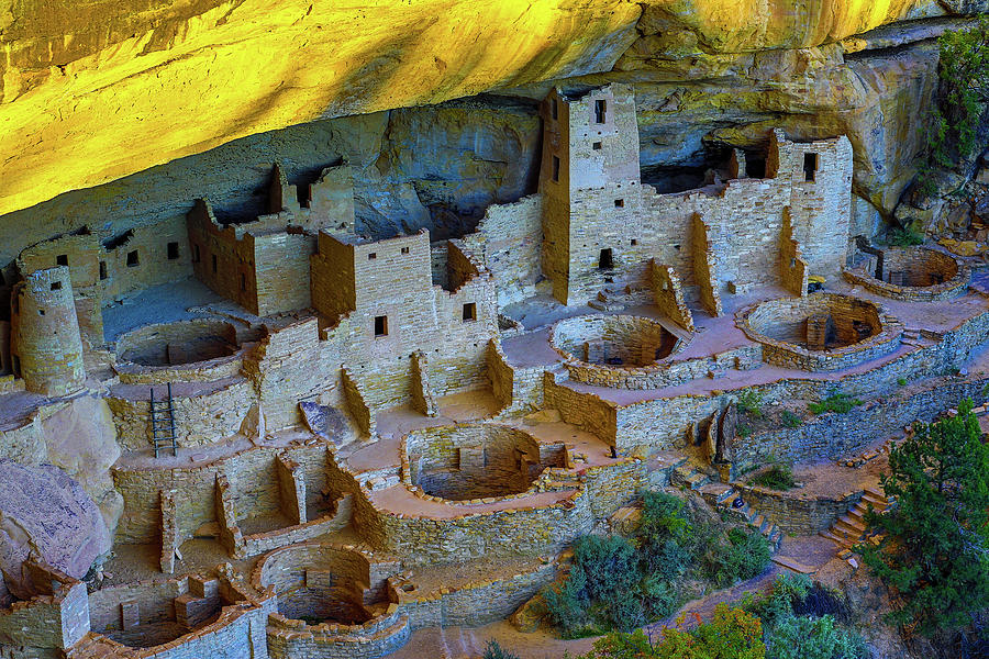 The Yellow Sun Glow Over Cliff Palace Photograph by James Frazier ...