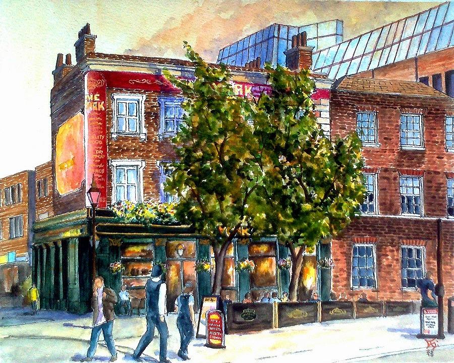 The York Upper Street Islington London Painting by Francisco Gutierrez