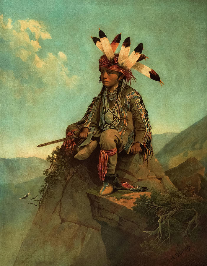 The Young Chief Uncas Painting by John Mix Stanley