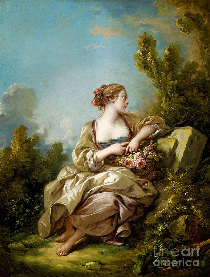 The Young Gardener Painting by Francois Boucher