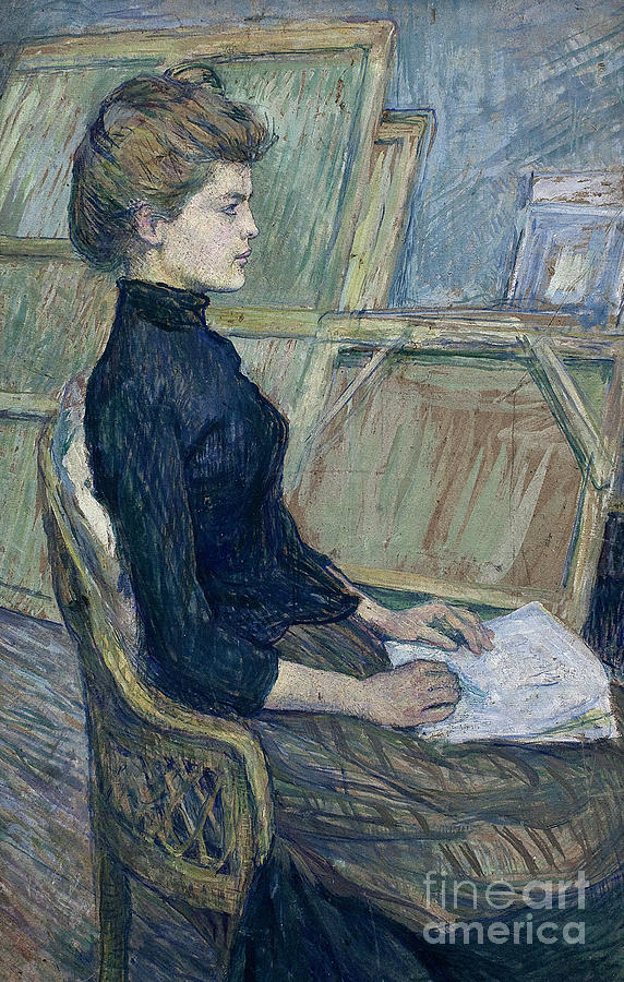 The young model Helene Vary in the workshop Painting by Henri de Toulouse Lautrec