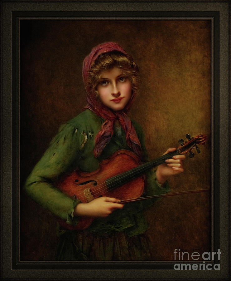 The Young Violin Player by Francois Martin-Kavel Painting by Rolando Burbon