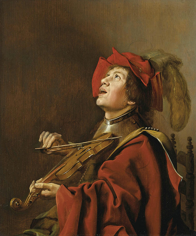 The young violinist Painting by Jan Miense Molenaer