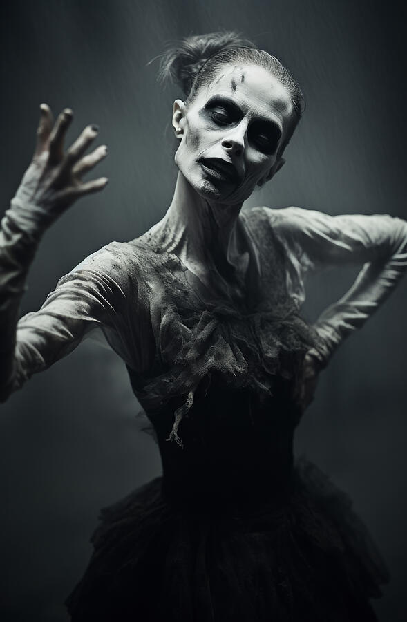 Skull Photograph - The Zombie Ballerina No.1 by My Head Cinema