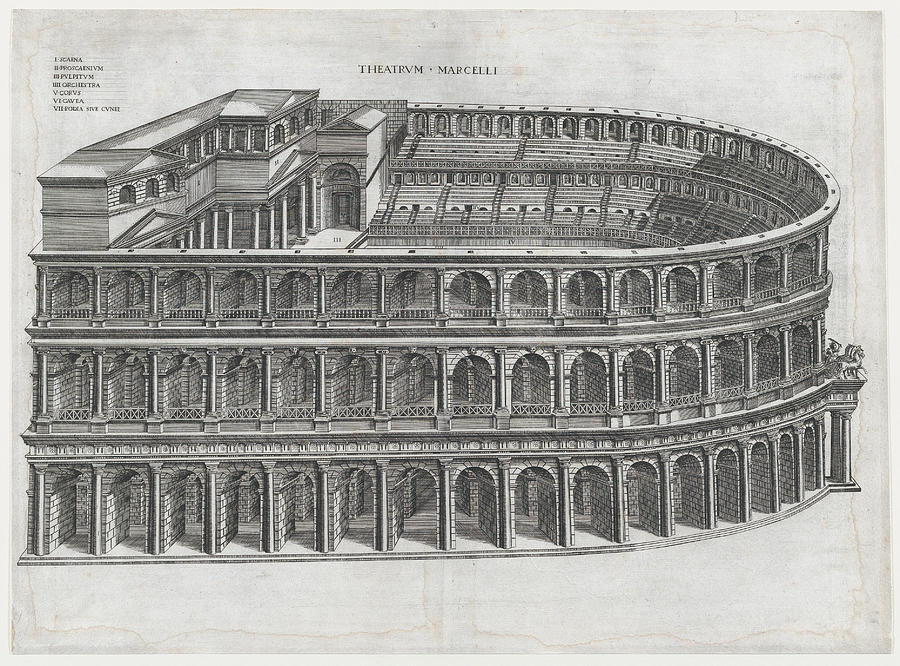 Theater of Marcellus Drawing by Unknown Artist - Fine Art America