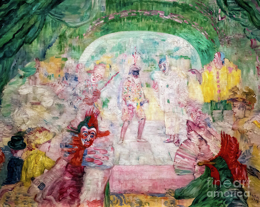 Theatre of Masks by James Ensor 1908 Painting by James Ensor