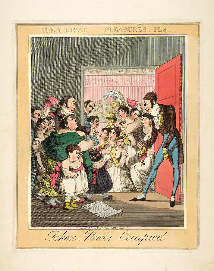 Theatrical Pleasures, Plate 4. Taken Places Occupied  Drawing by Theodore Lane