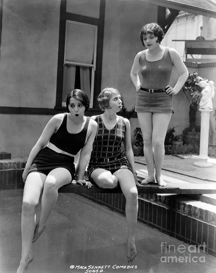 Thelma Hill - Evelyn Francisco - Elsie Tarron - Sennett Bathing Beauties Photograph by Sad Hill - Bizarre Los Angeles Archive