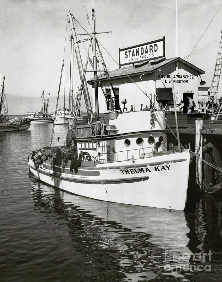 Boat Photograph - Thelma Kay, Fishing Boat  Monterey 1947 by Monterey County Historical Society