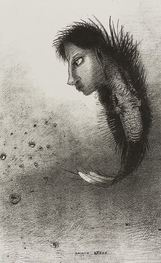 Then There Appears a Singular Being Relief by Odilon Redon