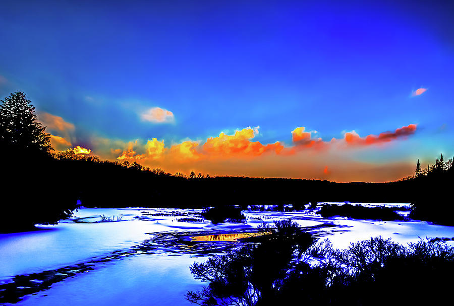 Thendara Winter Sunset Photograph