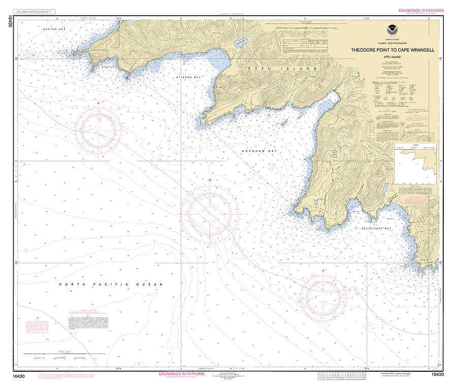 Theodore Point To Cape Wrangell Alaska, Noaa Chart 16430 Digital Art by ...