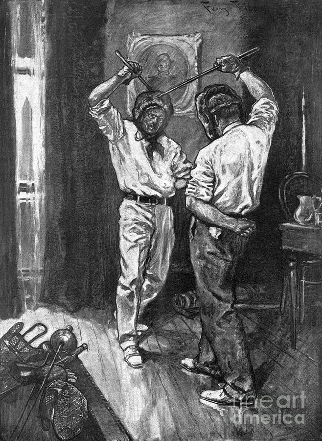 Theodore Roosevelt Fencing Drawing by George Gibbs