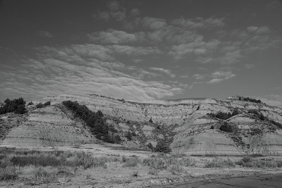 Theodore Roosevelt National Park black and white Photograph by Eldon McGraw