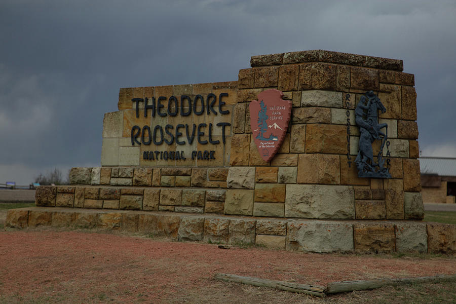 Theodore Roosevelt National Park entrance sign Photograph by Eldon McGraw