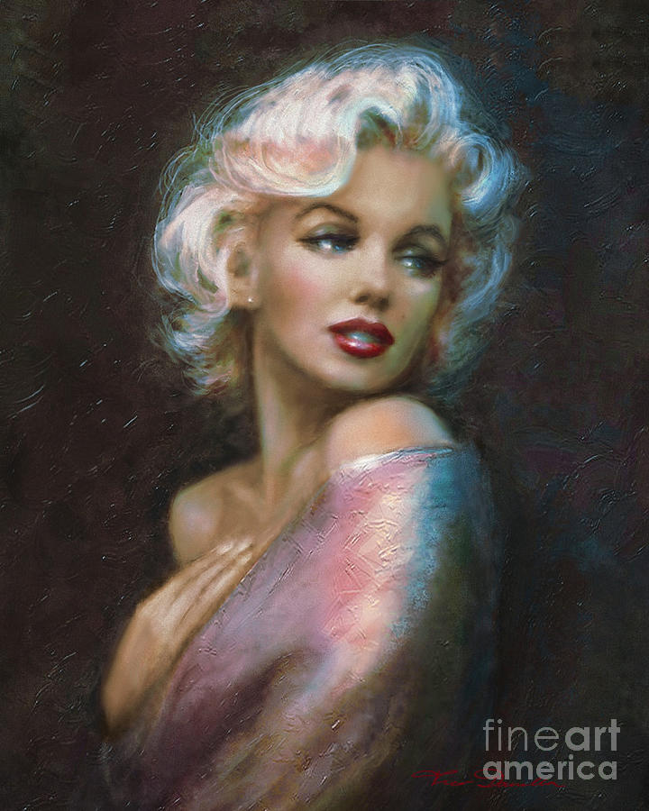 Theos Marilyn WW Blue Painting by Theo Danella