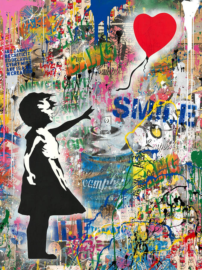 There is always hope. Balloon Girl - urban Art Mashup Banksy  Digital Art by My Banksy