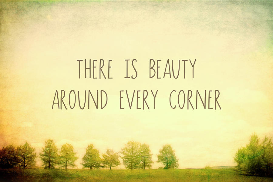 There Is Beauty Quote Mixed Media by Ann Powell