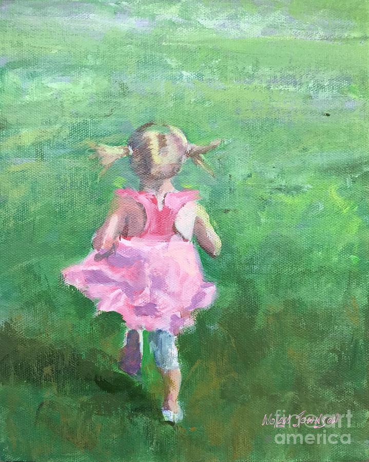 There She Goes by Marilyn Nolan-Johnson Painting by Marilyn Nolan-Johnson
