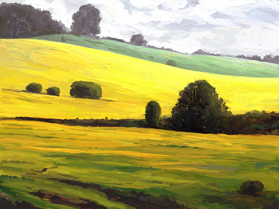 There's a lot of yellow Painting by Brian Harlan - Fine Art America