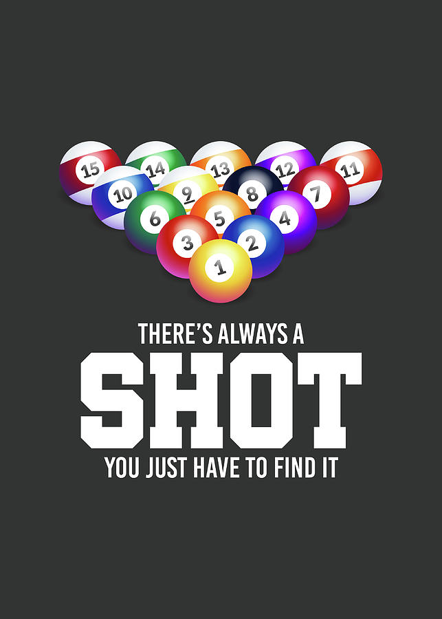 Theres Always A Shot You Just Have To Find It Pool Billiard Wall Decor ...