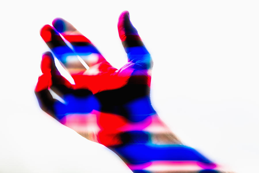 Thermal image of hand of Caucasian man Photograph by Eric Raptosh Photography