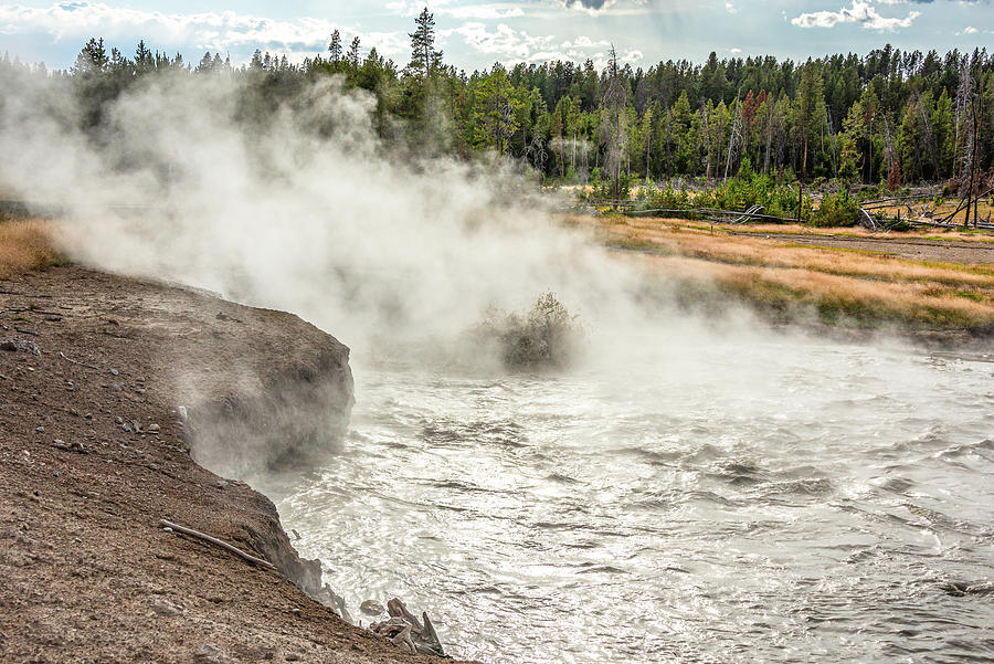 Thermal Steam Feature In Yellowstone Park Photograph by Yeates Photography