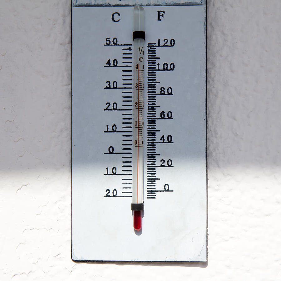 Thermometer with 40 degrees of temperature a very hot day Photograph by Fernando Trabanco Fotografía